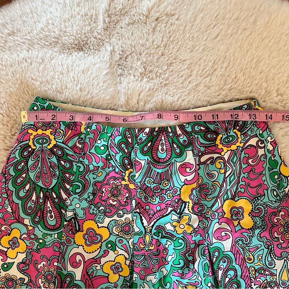 Lily Pulitzer Claire Skirt Printed Taff Style 66184 Silk Cotton Skirt Size 0 - Picture 3 of 6